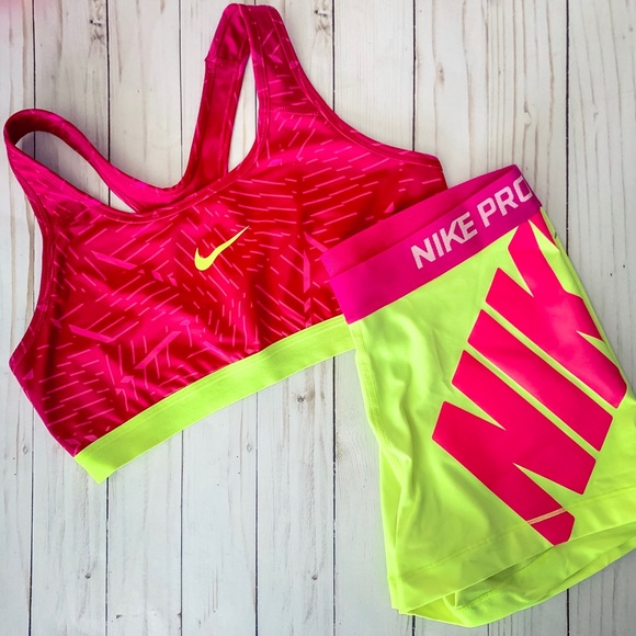nike pro bra and shorts